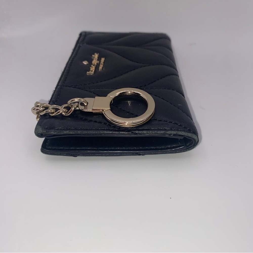KATE SPADE NEW YORK Briar Lane Quilted Black Wallet Keychain /Coin Purse/ID - Picture 5 of 9